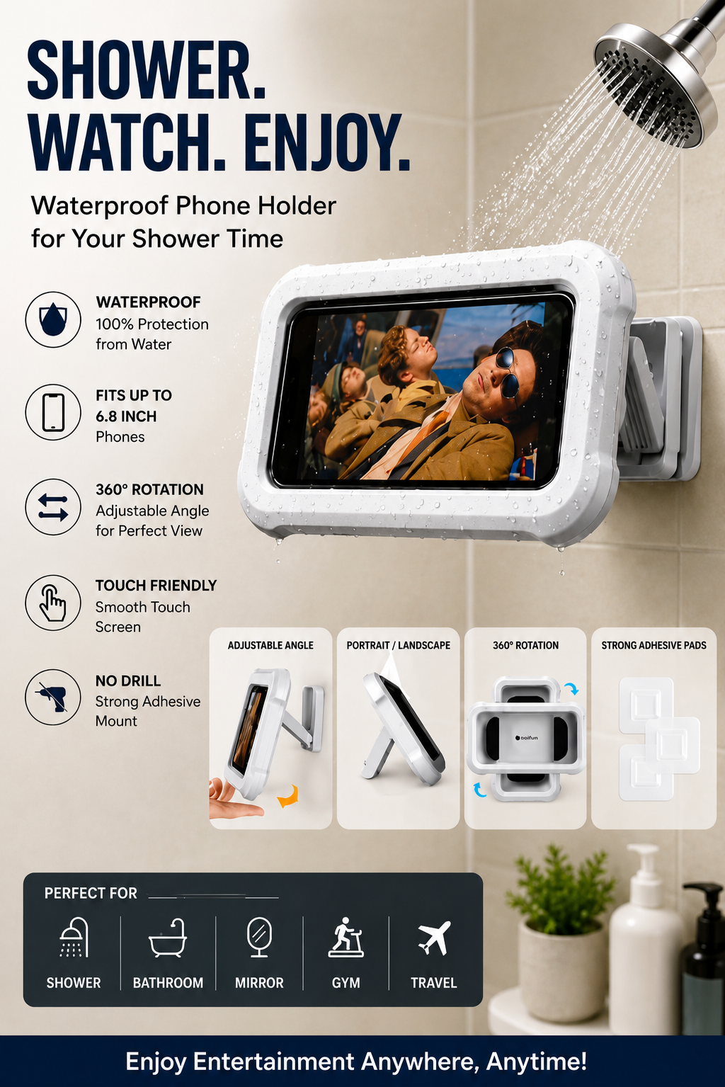 AquaGrip Waterproof Phone Stand